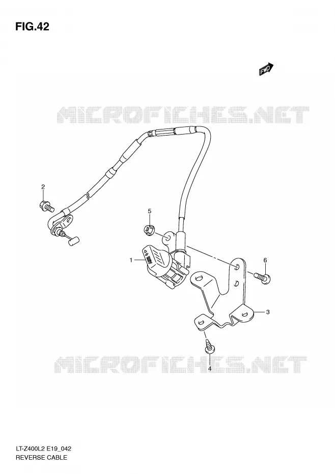 CABLE DE MARCHE ARRIERE Suzuki QUAD 400 QUADSPORT 2012  LT-Z400ZL2(E19)