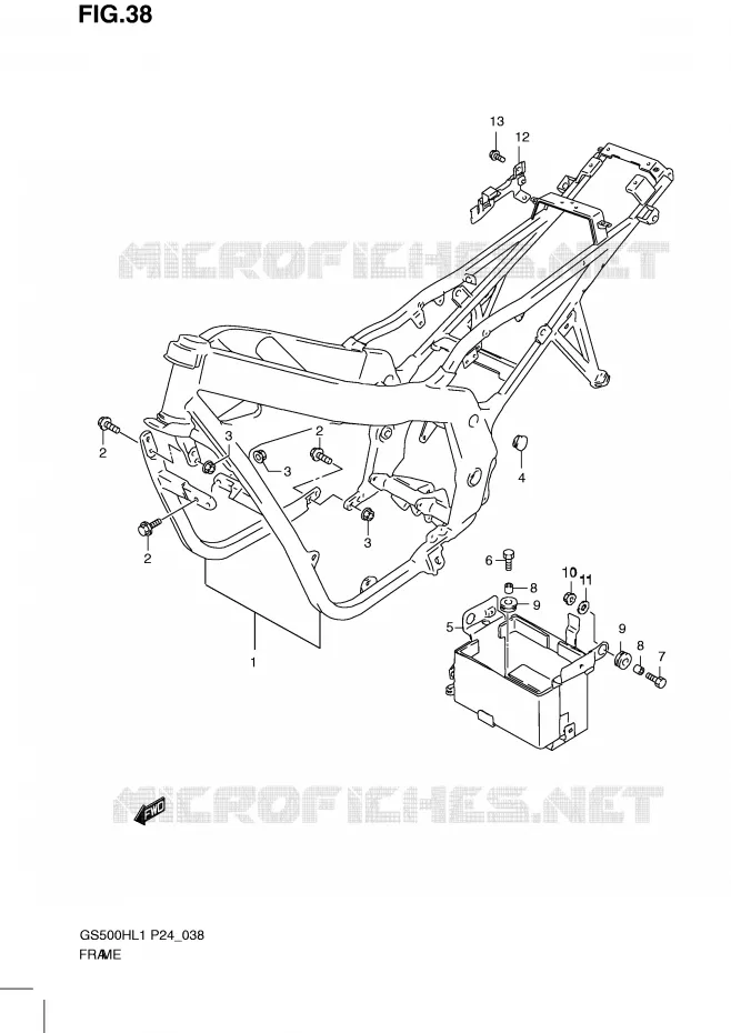 CADRE (GS500H) Suzuki MOTO 500 GS-F 2011  GS500FHL1(L1)