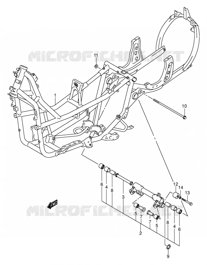 CADRE (MODELE K1/K2) Suzuki SCOOTER 400 BURGMAN 1999  AN400X(E2)