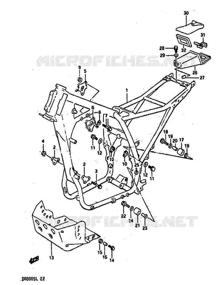 CADRE Suzuki MOTO 800 DR 1990  DR800SL(L)