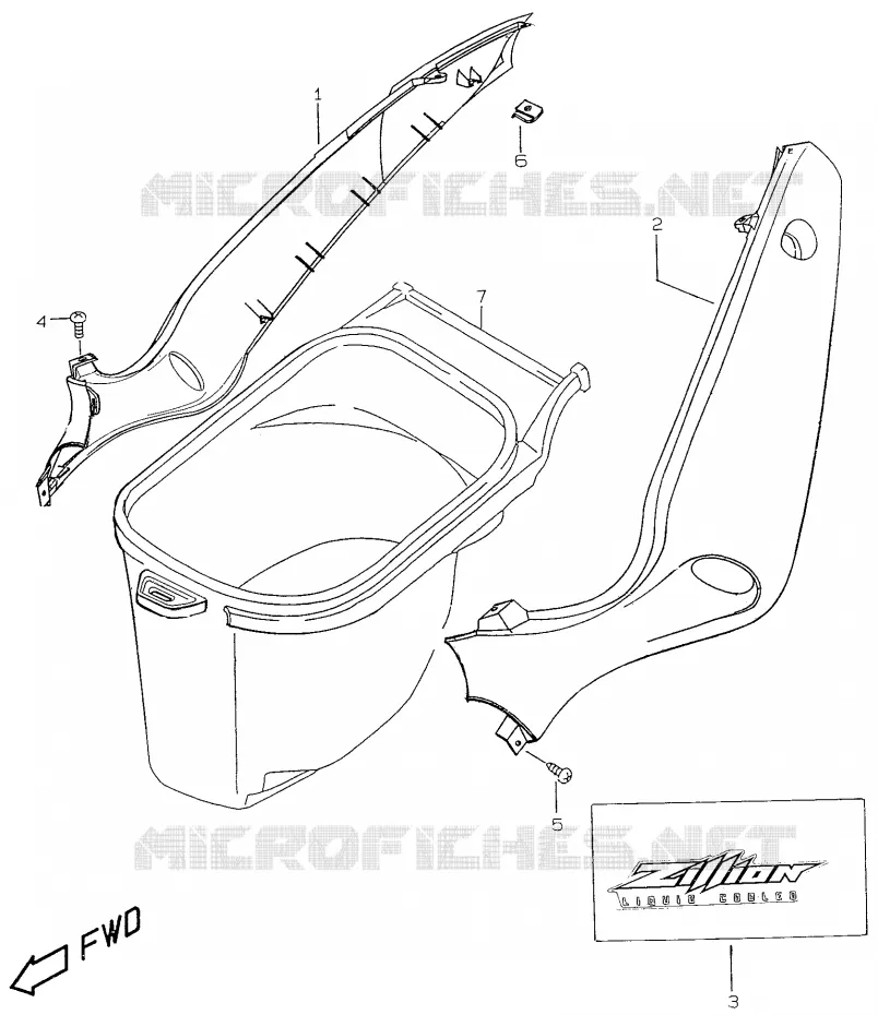 CARENAGES ARRIERE Suzuki SCOOTER 50 ZILLION 2000  UX50WY