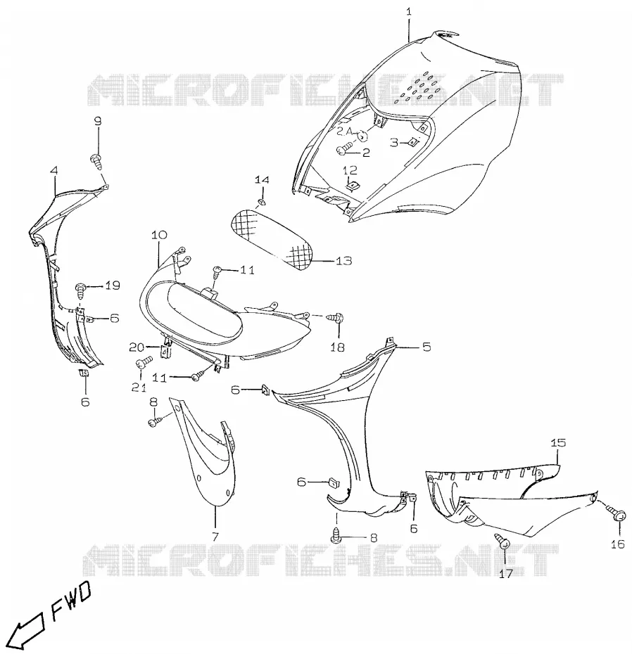 CARENAGES AVANT Suzuki SCOOTER 50 ZILLION 2000  UX50WY