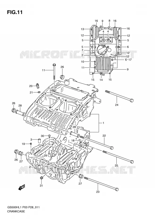 CARTERS MOTEUR (GS500FH P33) Suzuki MOTO 500 GS-E 2011  GS500HKL1(P3)