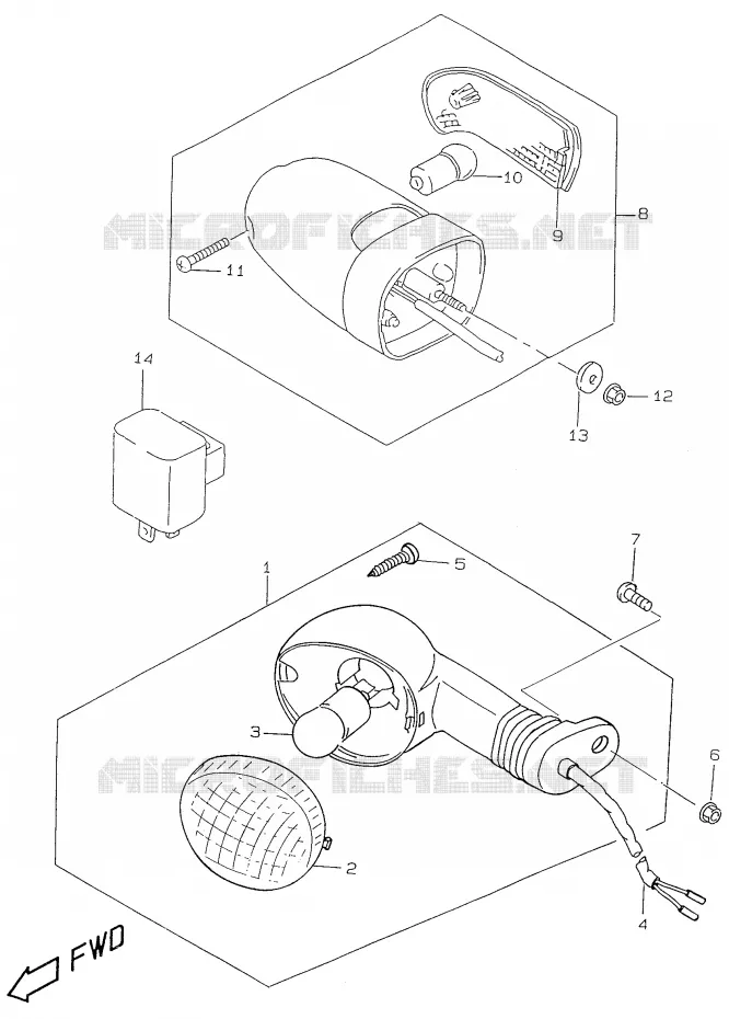 CLIGNOTANTS Suzuki SCOOTER 50 ZILLION 2000  UX50WY