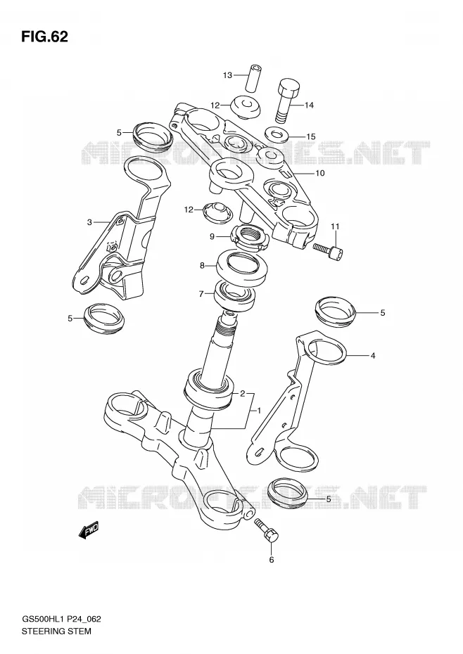 COLONNE DE DIRECTION (GS500H) Suzuki MOTO 500 GS-F 2011  GS500FHL1(L1)