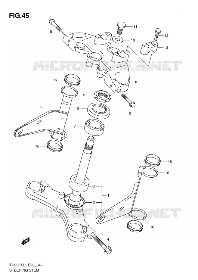 COLONNE DE DIRECTION Suzuki MOTO 250 TU 2011  TU250XL1(E28)