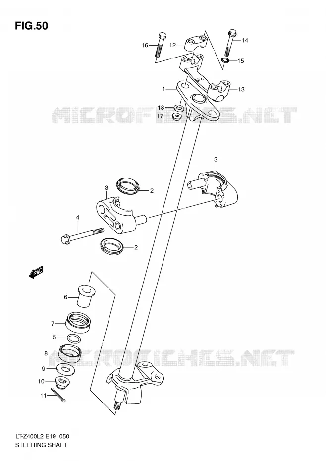 COLONNE DE DIRECTION Suzuki QUAD 400 QUADSPORT 2012  LT-Z400L2(E19)