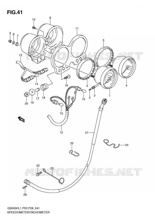 COMPTEUR (GS500FH P3) Suzuki MOTO 500 GS-F 2011  GS500FHL1(P3)