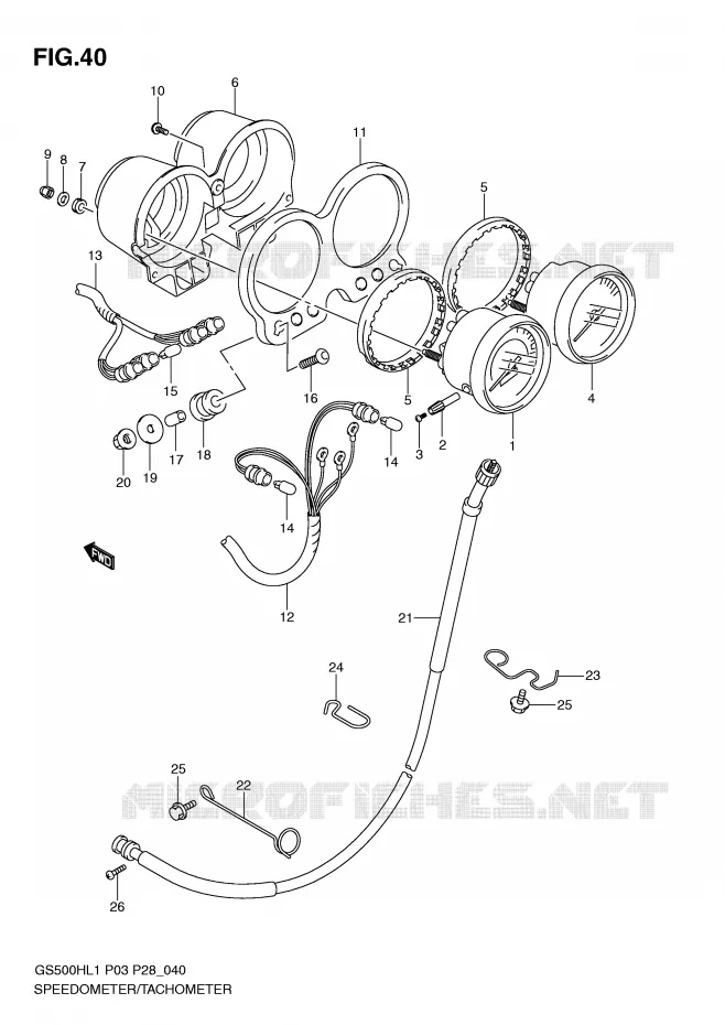 COMPTEUR (GS500H P28) Suzuki MOTO 500 GS-F 2011  GS500FHL1(P3)