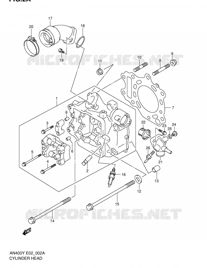 CULASSE (MODELE K1/K2) Suzuki SCOOTER 400 BURGMAN 2000  AN400RY(E2)
