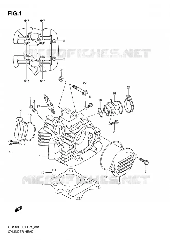 CULASSE Suzuki MOTO 110 GD 2011  GD110HUL1(P71)