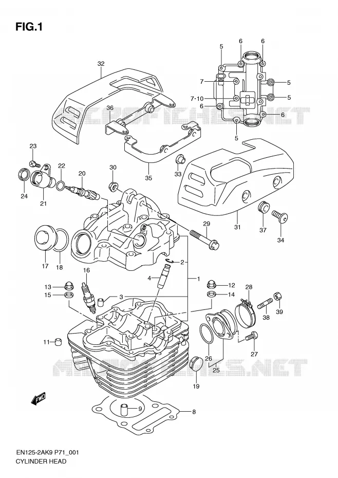 CULASSE Suzuki MOTO 125 EN 2009  EN125HUZK9(P71)
