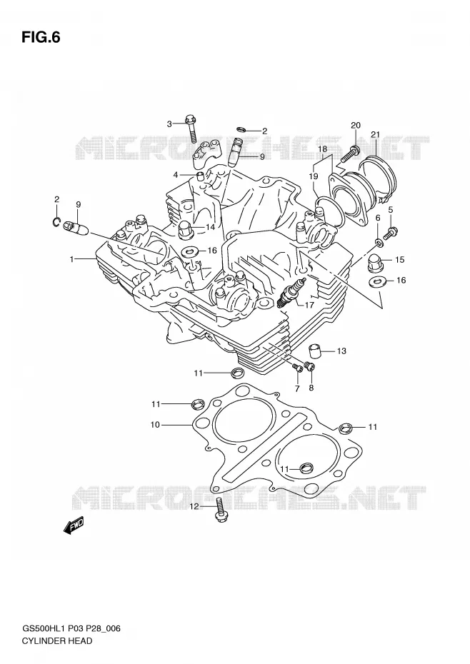 CULASSE Suzuki MOTO 500 GS-F 2011  GS500FHL1(P3)