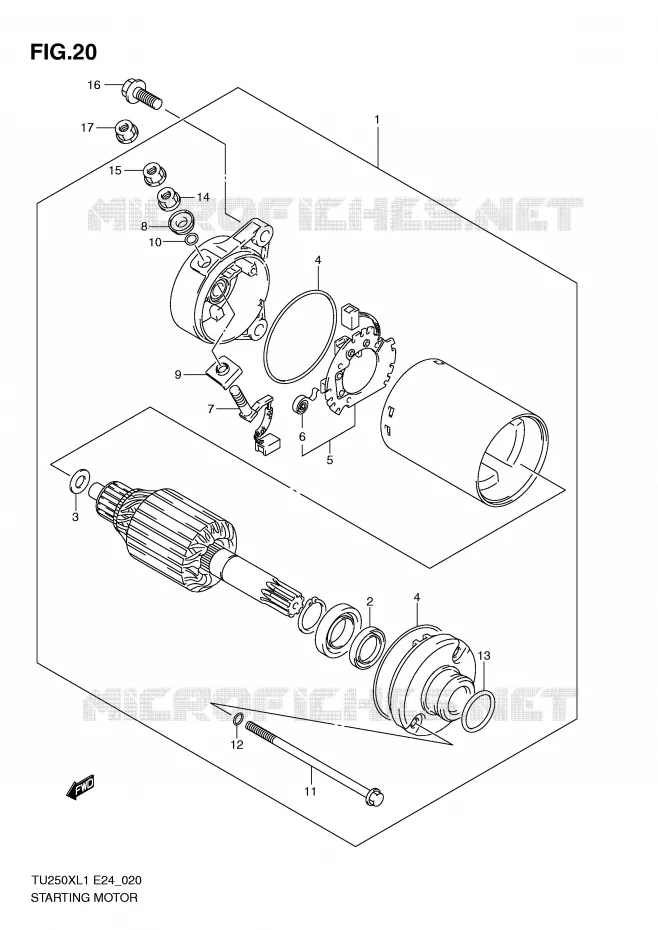 DEMARREUR Suzuki MOTO 250 TU 2011  TU250XL1(E24)