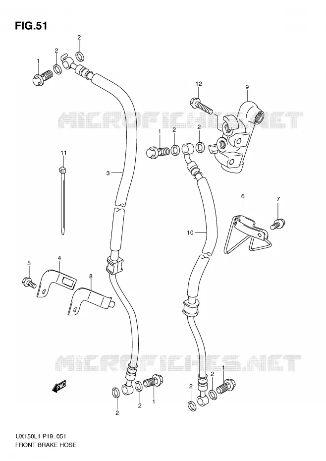 DURITE DE FREIN AVANT Suzuki SCOOTER 150 SIXTEEN 2011  UX150L1(P19)