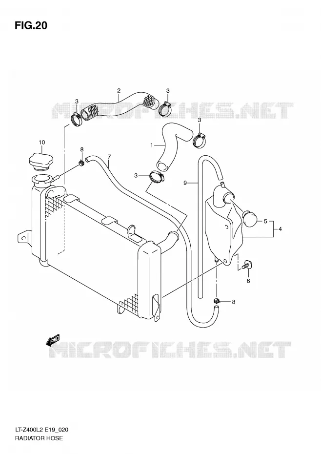 DURITE DE RADIATEUR Suzuki QUAD 400 QUADSPORT 2012  LT-Z400L2(E19)
