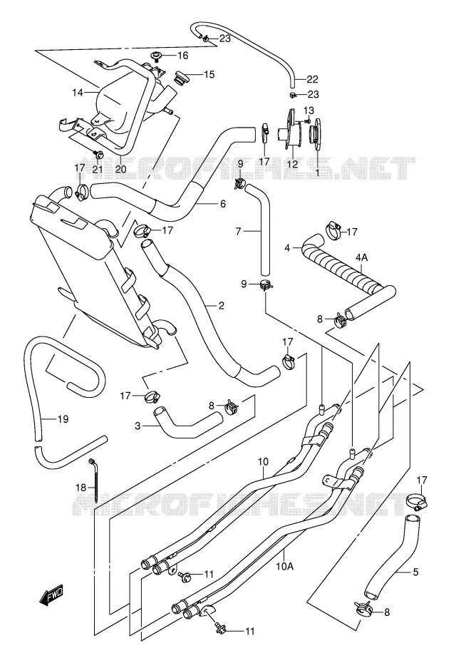 DURITE DE RADIATEUR Suzuki SCOOTER 400 BURGMAN 2000  AN400RY(E2)