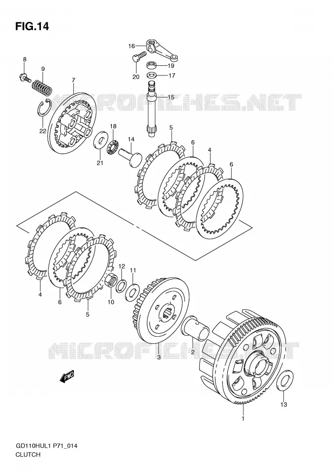 EMBRAYAGE Suzuki MOTO 110 GD 2011  GD110HUL1(P71)
