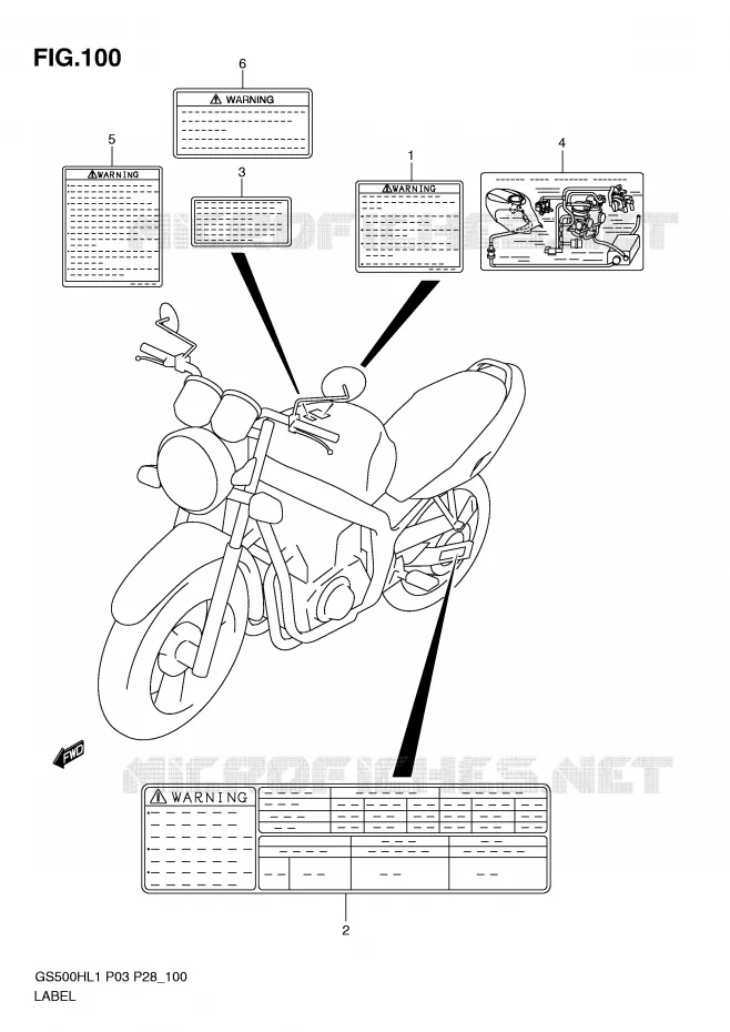 ETIQUETTE (GS500FH P33) Suzuki MOTO 500 GS-F 2011  GS500FHL1(P3)