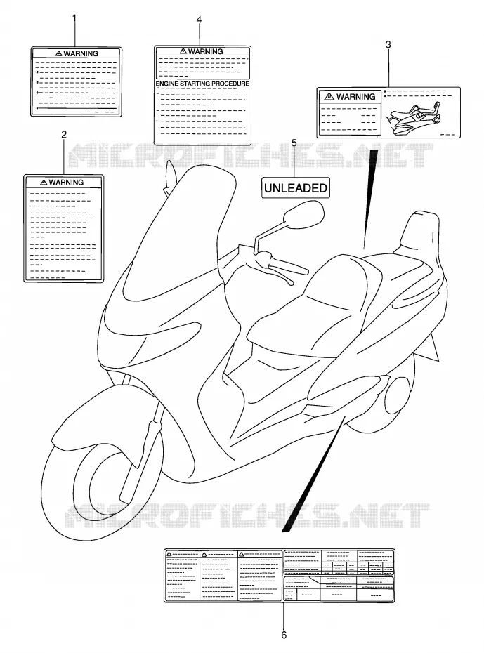 ETIQUETTE (MODELE K1/K2) Suzuki SCOOTER 400 BURGMAN 2000  AN400Y(E2)