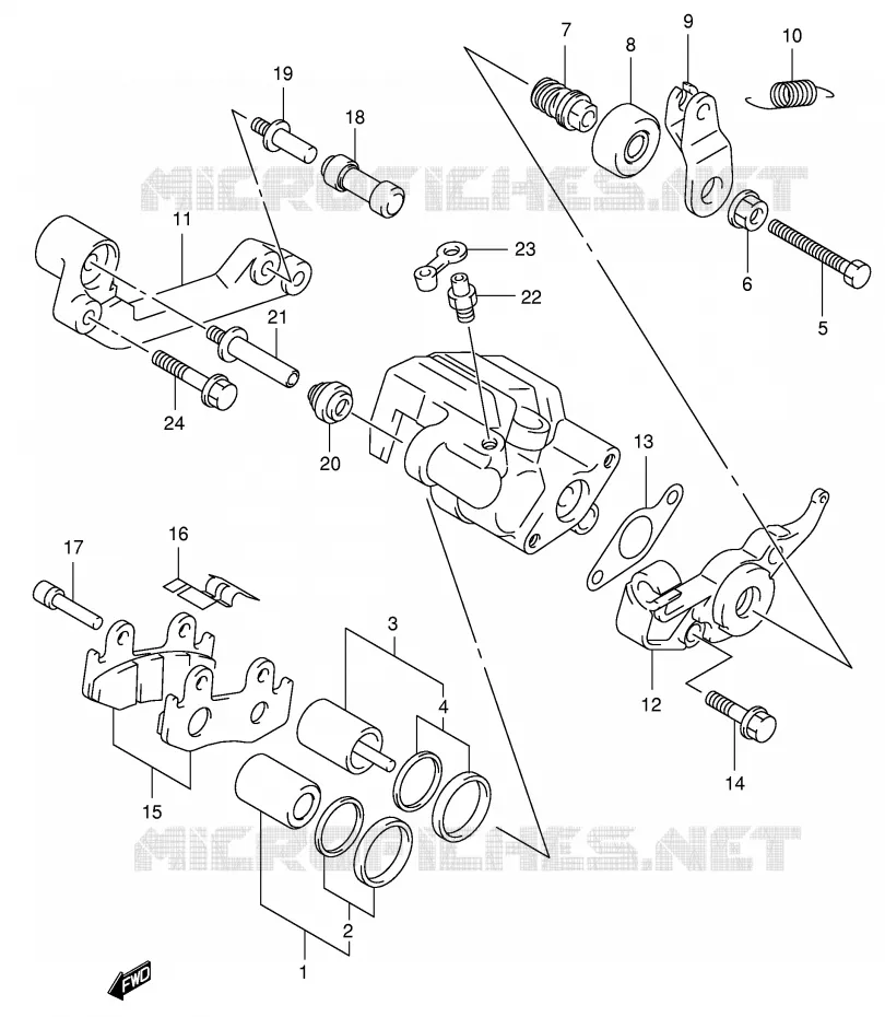 ETRIER DE FREIN ARRIERE (MODELE X/Y) Suzuki SCOOTER 400 BURGMAN 2000  AN400RY(E2)