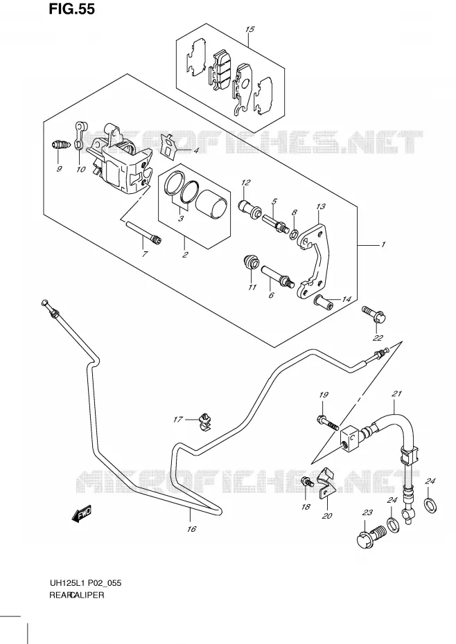ETRIER DE FREIN ARRIERE Suzuki SCOOTER 125 BURGMAN 2011  UH125L1(P2)