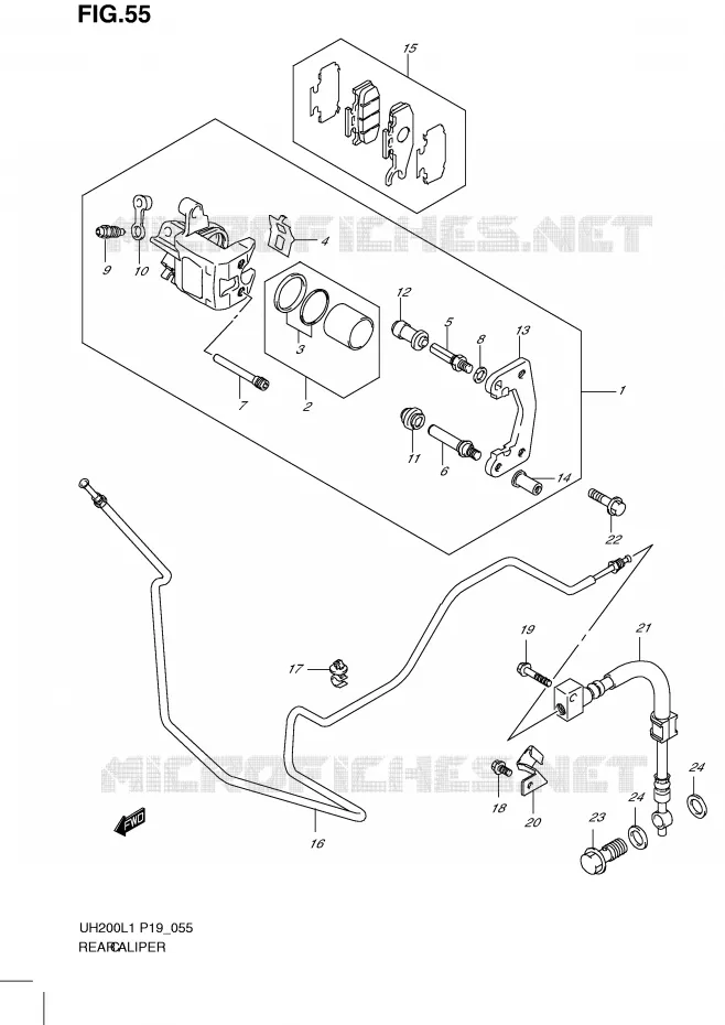 ETRIER DE FREIN ARRIERE Suzuki SCOOTER 200 BURGMAN 2011  UH200L1(P19)