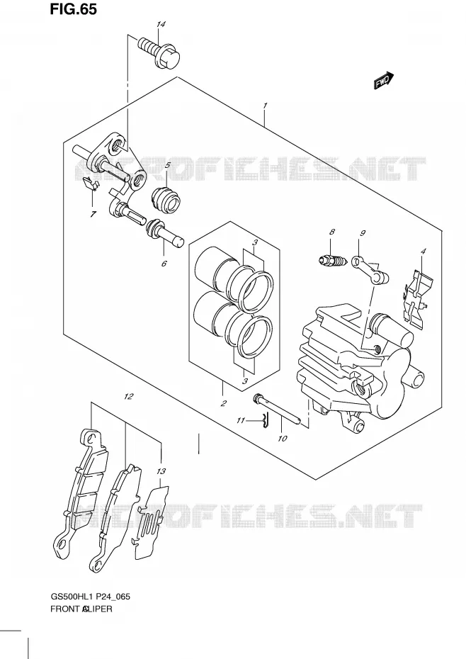 ETRIER DE FREIN AVANT Suzuki MOTO 500 GS-F 2011  GS500FHL1(L1)