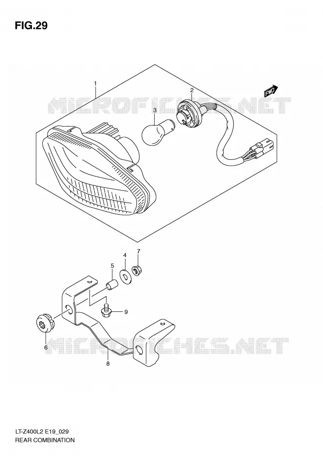 FEU ARRIERE Suzuki QUAD 400 QUADSPORT 2012  LT-Z400L2(E19)