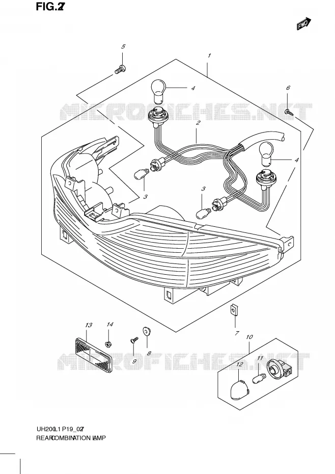 FEU ARRIERE Suzuki SCOOTER 200 BURGMAN 2011  UH200L1(P19)