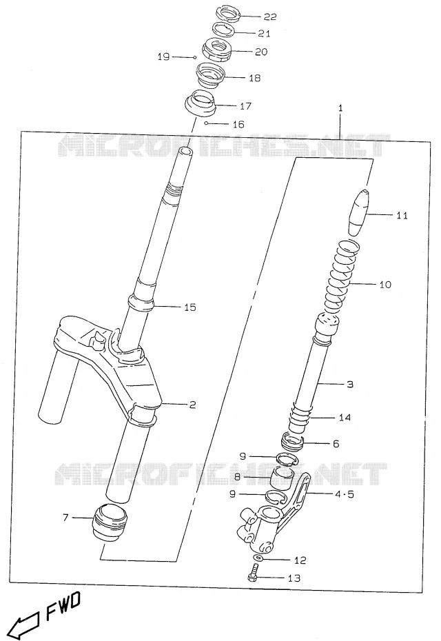 FOURCHE AVANT Suzuki SCOOTER 50 ZILLION 1999  UX50WX
