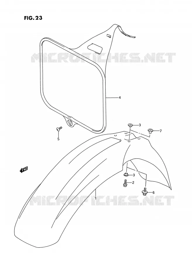 GARDE BOUE AVANT Suzuki MOTO 250 RM-250 1995  RM250S(E3)