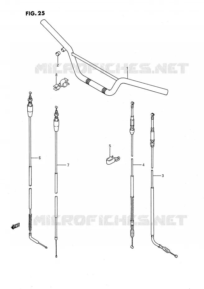 GUIDON - CABLES Suzuki MOTO 80 RM 1995  RM80S(E24)