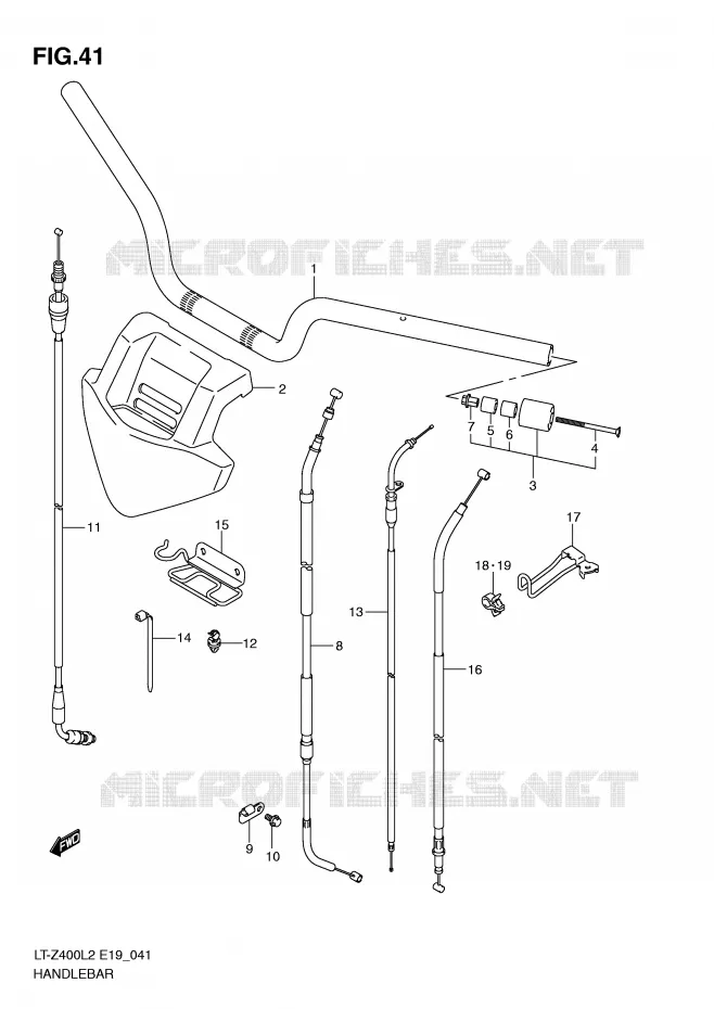 GUIDON Suzuki QUAD 400 QUADSPORT 2015  LT-Z400ZL2(E19)