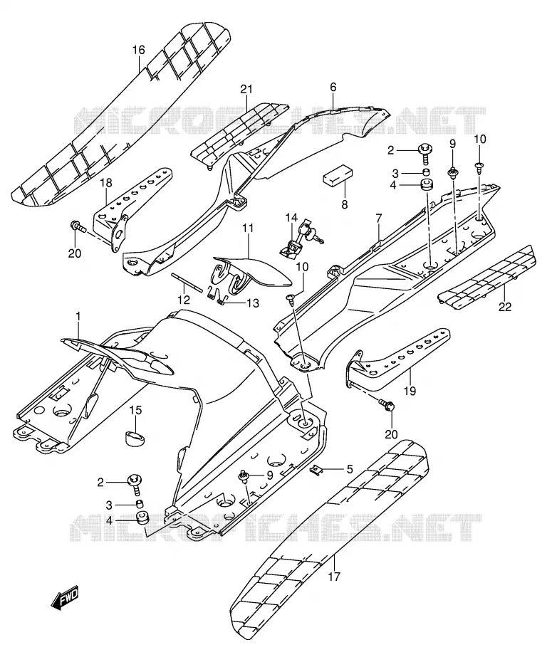 MARCHE PIEDS (MODELE K1/K2) Suzuki SCOOTER 250 BURGMAN 2002  AN250K2(E2)