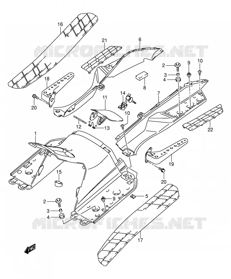 MARCHE PIEDS (MODELE K1/K2) Suzuki SCOOTER 400 BURGMAN 2000  AN400Y(E2)
