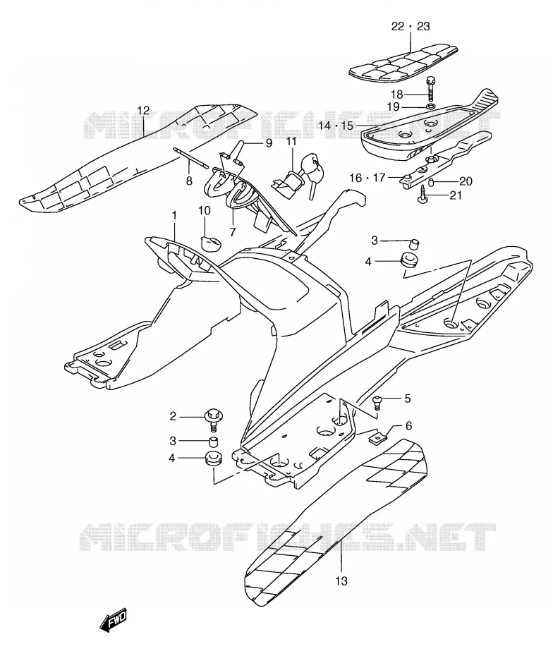 MARCHE PIEDS (MODELE Y) Suzuki SCOOTER 250 BURGMAN 2002  AN250K2(E2)
