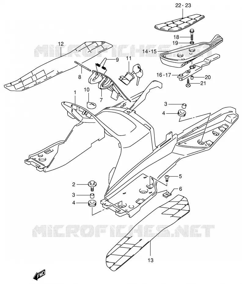 MARCHE PIEDS (MODELE Y) Suzuki SCOOTER 400 BURGMAN 2002  AN400K2(E2)