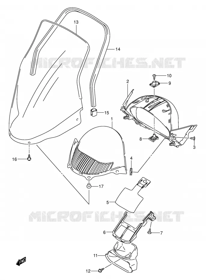 PARE-BRISE (MODELE K1/K2) Suzuki SCOOTER 400 BURGMAN 2002  AN400K2(E2)