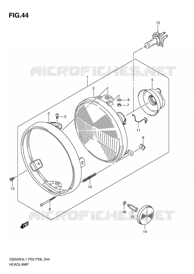 PHARE (GS500H P28) Suzuki MOTO 500 GS-F 2011  GS500FHL1(P3)