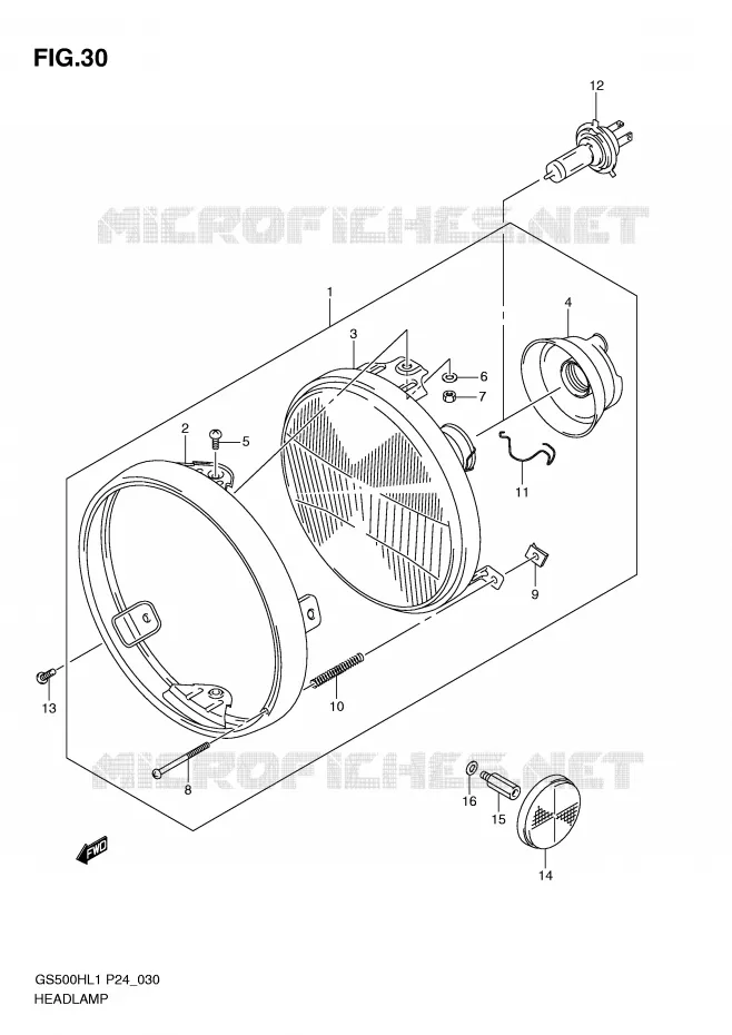 PHARE (GS500H) Suzuki MOTO 500 GS-E 2011  GS500HL1(L1)