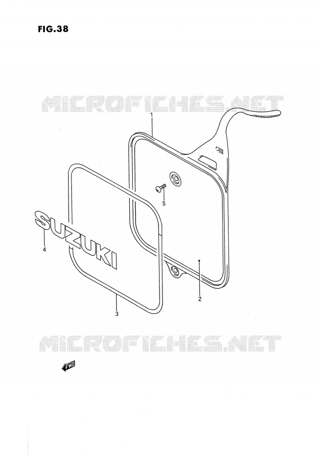 PLAQUE AVANT Suzuki MOTO 80 RM 1994  RM80R(E24)