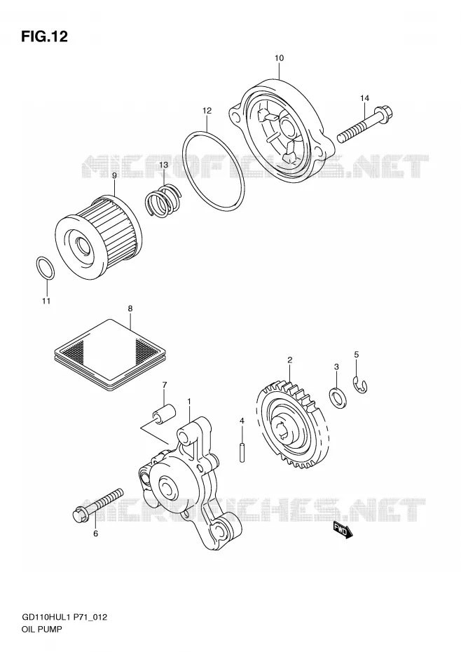 POMPE A HUILE Suzuki MOTO 110 GD 2011  GD110HUL1(P71)