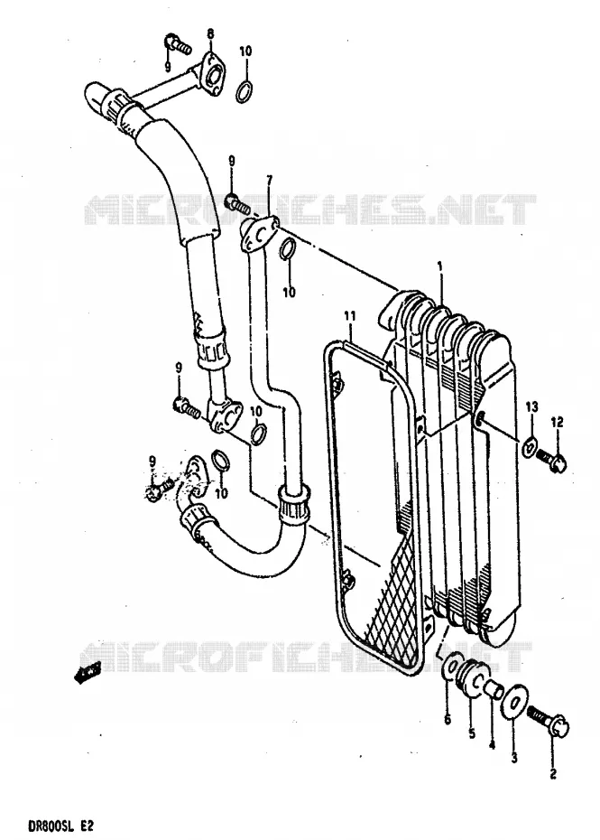 RADIATEUR D'HUILE Suzuki MOTO 800 DR 1990  DR800SL(L)