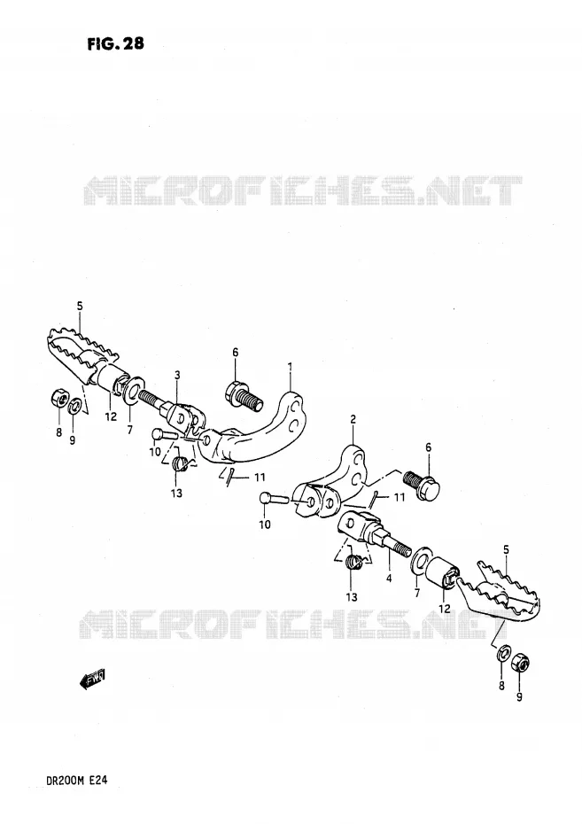 REPOSE PIED Suzuki MOTO 200 DR 1991  DR200M(E24)