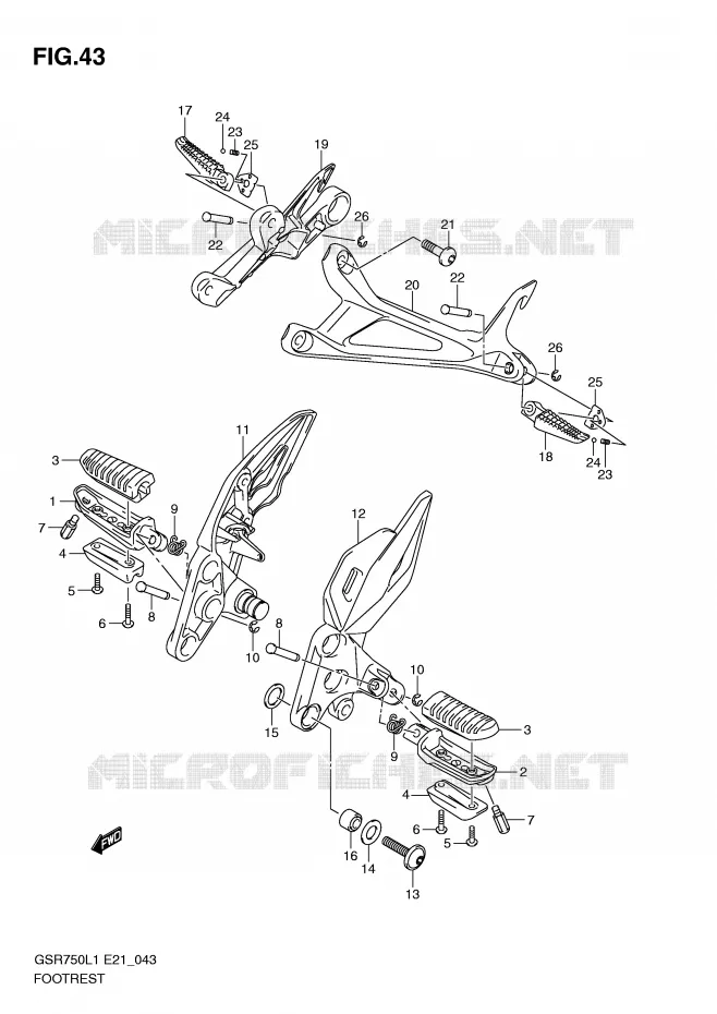 REPOSE PIED Suzuki MOTO 750 GSR 2011  GSR750L1(E21)