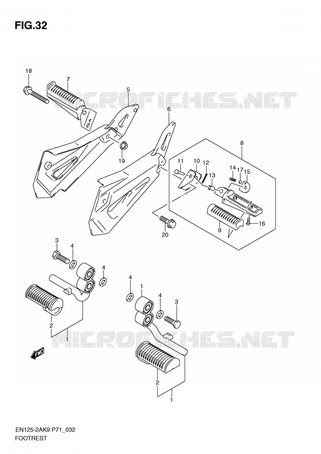 REPOSE PIEDS (EN125-2A) Suzuki MOTO 125 EN 2009  EN125HUZK9(P71)