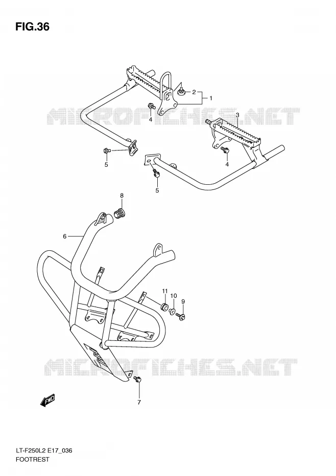 REPOSE PIEDS (LT-F250L2 E17) Suzuki QUAD 250 OZARK 2012  LT-F250L2(E17)