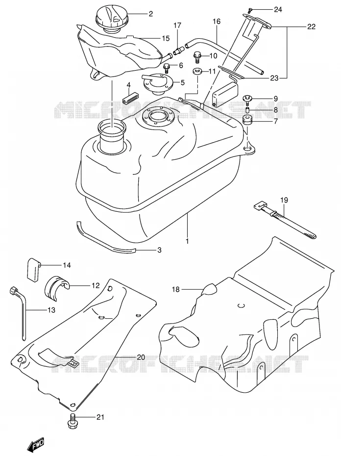 RESERVOIR D'ESSENCE (MODELE X/Y) Suzuki SCOOTER 400 BURGMAN 1999  AN400X(E2)