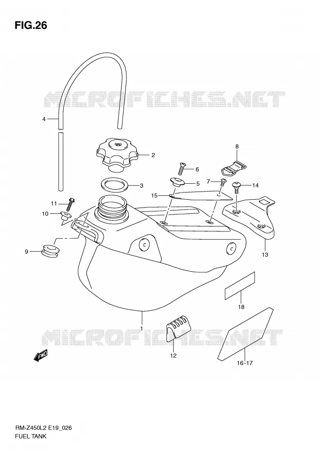 RESERVOIR D'ESSENCE Suzuki MOTO 450 RM-Z 2012  RM-Z450L2(E19)